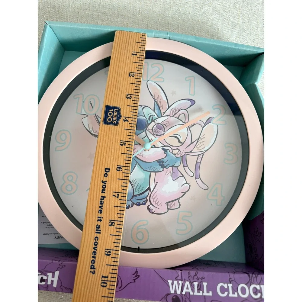 Disney Stitch Wall Clock 10in Pink New Stitch and Angel You Light‎ Up My World